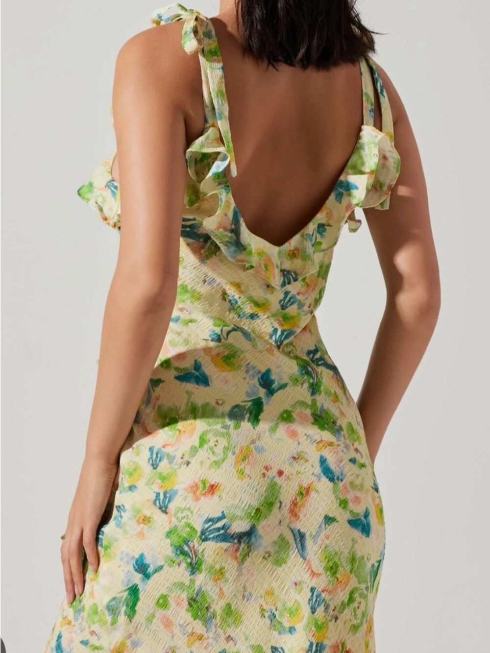 Astr Floral Tie-Shoulder Midi Dress - Picture 3 of 7